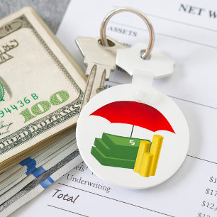 Chaveiro Proteção de Segurança Financeira com Guarda-chuva 