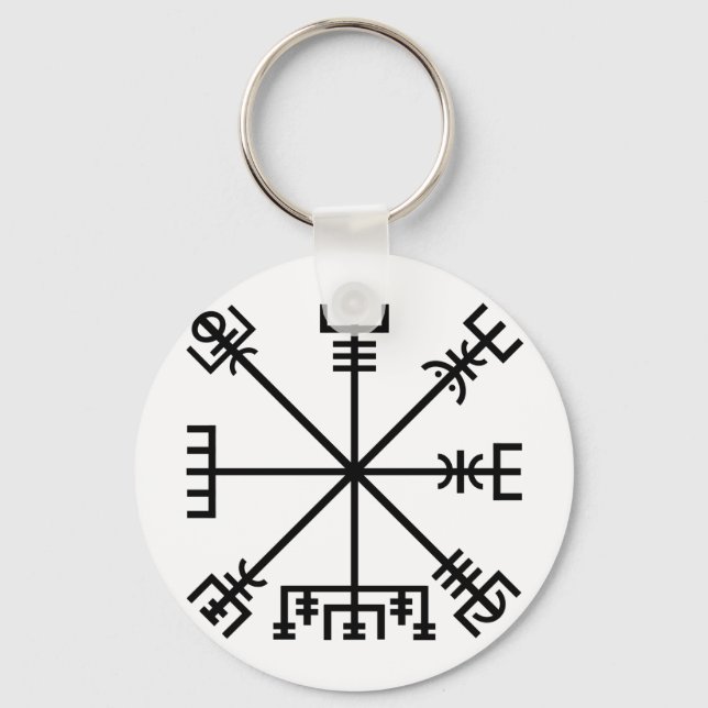 Chaveiro Proteção Islandesa Contra Vegvisir Staves Sigil (Frente)