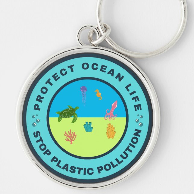 Chaveiro Proteger a vida dos oceanos (Frente)