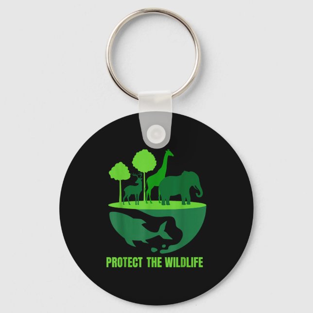 Chaveiro Proteger a vida selvagem _ conservação da natureza (Frente)