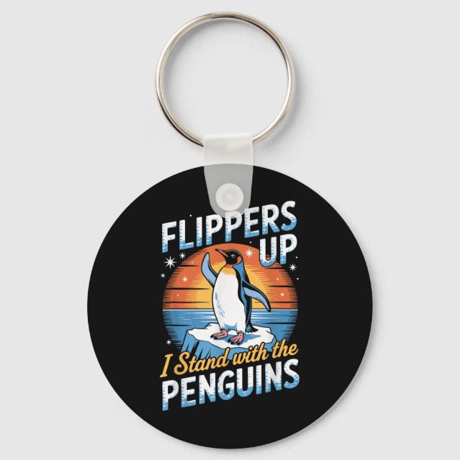 Chaveiro Protesto Engraçado Contra Pinguins Tarifários Prot (Frente)