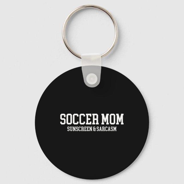 Chaveiro Protetor Solar de Mãe de Futebol e Sarcasmo  (Frente)