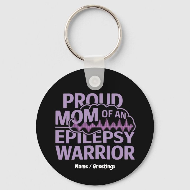 Chaveiro  Proud Mom of an Epilepsy Warrior Brain Wave (Frente)