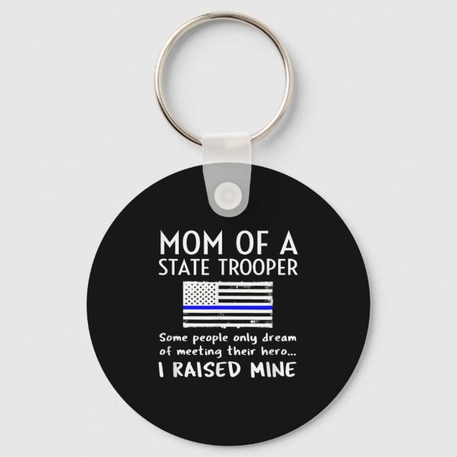 Chaveiro Proud State Trooper Mom Mother Thin Blue Line Amer (Frente)