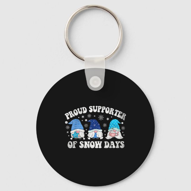 Chaveiro Proud Suprter Of Snow Days Funny Christmas Gnomies (Frente)