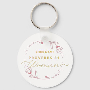 Chaveiro Proverbs 31 mulher Verso da Bíblia cristã
