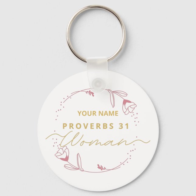 Chaveiro Proverbs 31 mulher Verso da Bíblia cristã (Frente)