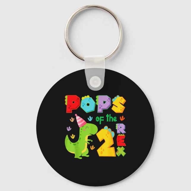 Chaveiro Ps Of The Two Rex 2nd Birthday Boy Dinosaur T-rex  (Frente)