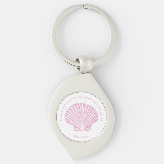 Chaveiro Psalm 118:24 This is the Day with Seashell (Frente)