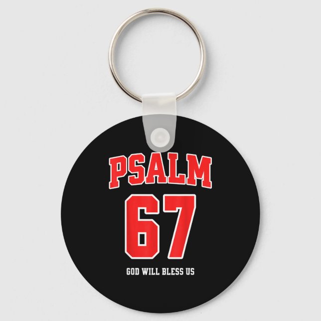 Chaveiro Psalm 67 God Will Bless Us Varsity Number 67  (Frente)