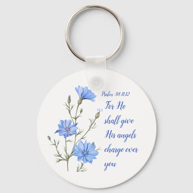 Chaveiro Psalm 91  He Shall Give His Angels Inspirational (Frente)