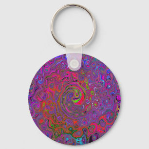 Chaveiro Psicodélico Groovy Magenta Retro Líquido