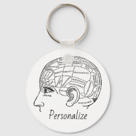 Chaveiro Psicologia vintage frenologia cérebro de psiquiatr