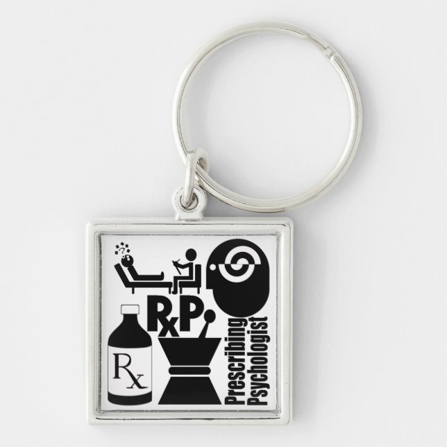 Chaveiro Psicólogo que prescreve LOGO RxP. (Frente)