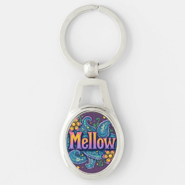 Chaveiro Psychedelic Groovy "Mellow" Retro Hippie Art (Frente)