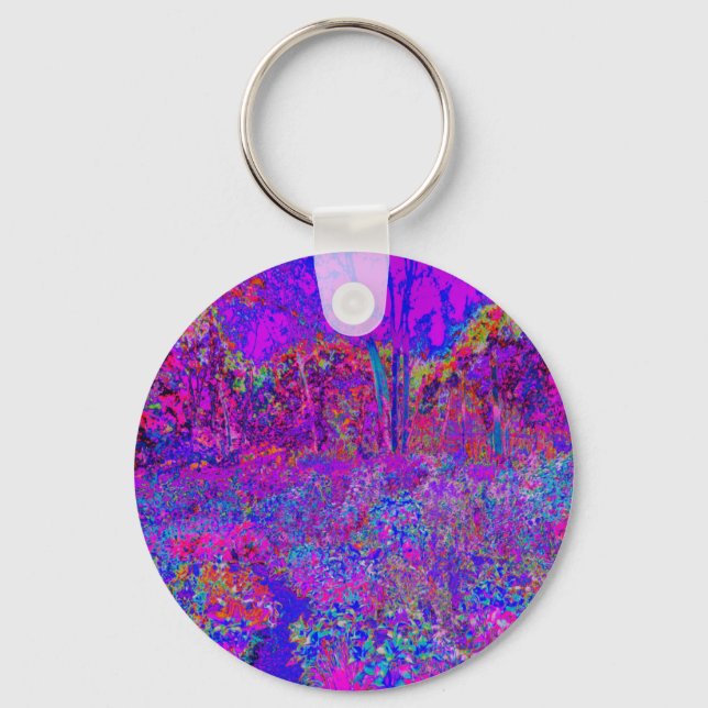 Chaveiro Psychedelic Impressionistic Purple Landscape (Frente)