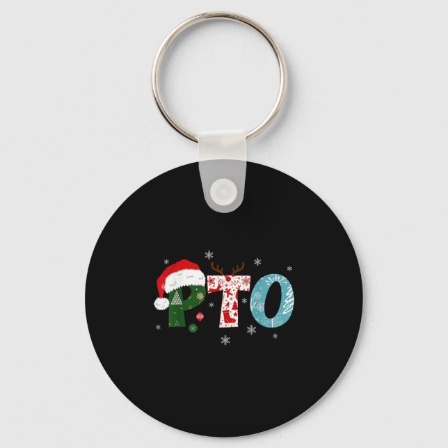 Chaveiro Pto Santa Hat Reindeer Parent Teacher Organization (Frente)