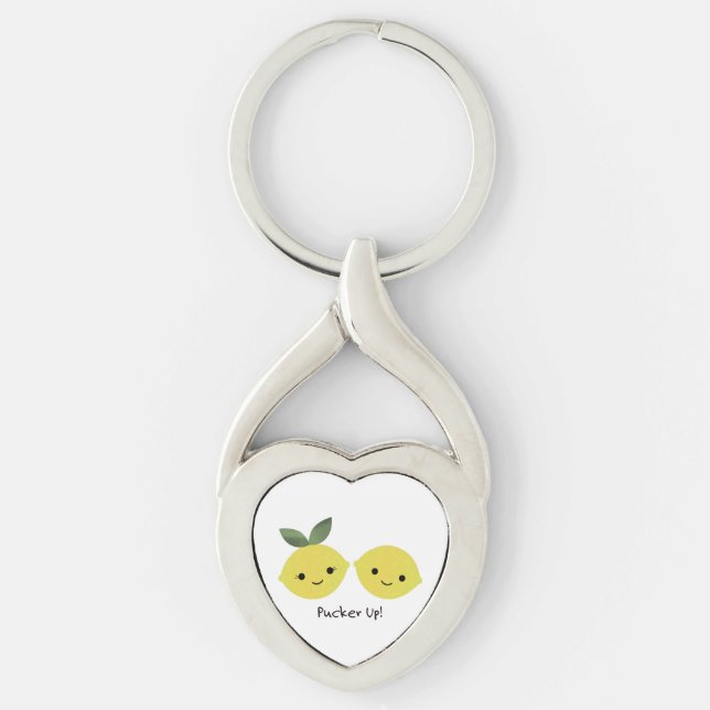 Chaveiro Pucker, Cute Kawaii Lemons (Frente)