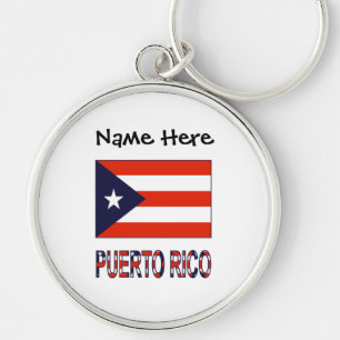 Chaveiro Puerto Rico e Bandeira de Porto Rico Personalizado