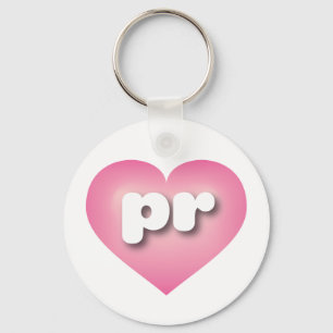 Chaveiro Puerto Rico Pink Fade Heart - Eu adoro PR