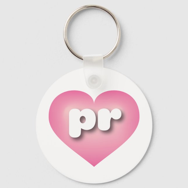 Chaveiro Puerto Rico Pink Fade Heart - Eu adoro PR (Frente)
