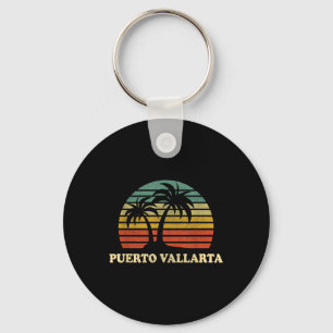 Chaveiro Puerto Vallarta Mexico Beach Palm Tree Retro 70s B