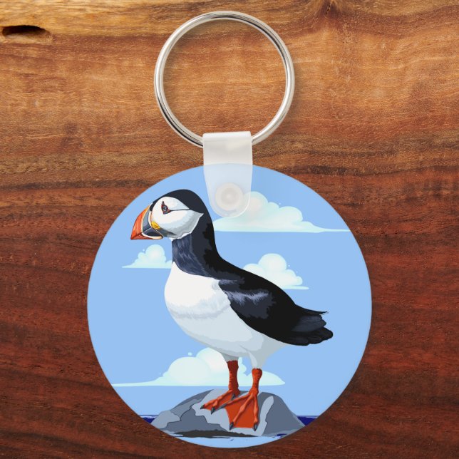 Chaveiro Puffin Cute Atlantic Seabird (Frente)