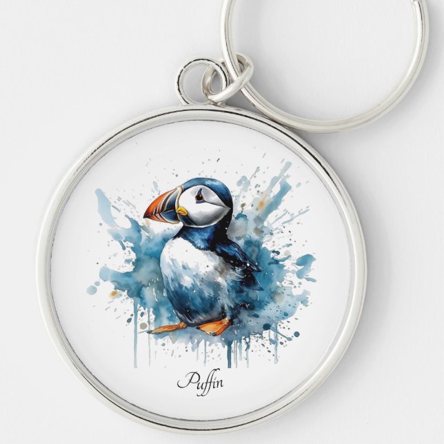 Chaveiro Puffin Splash, personalizado (Frente)