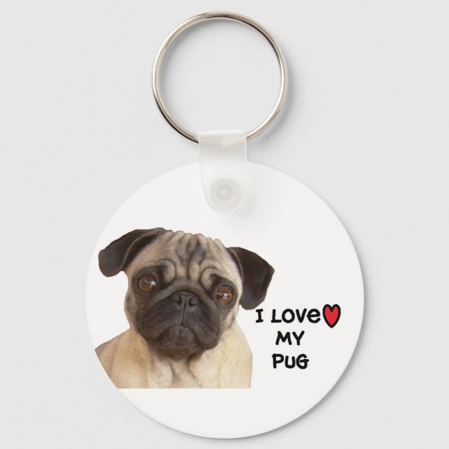 Chaveiro Pug Chaveiro"I love my Pug" (Frente)