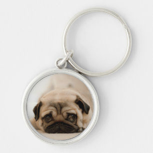 Chaveiro Pug da fêmea de Tan