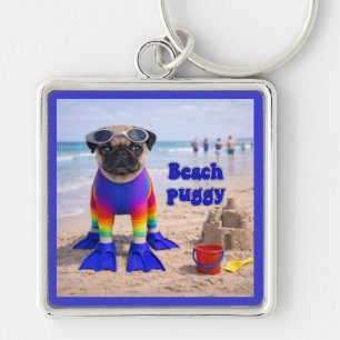 Chaveiro Pug da Praia