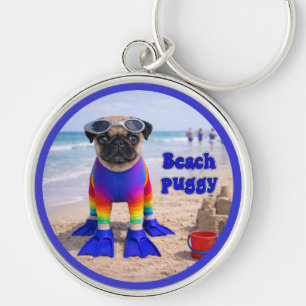 Chaveiro Pug da Praia