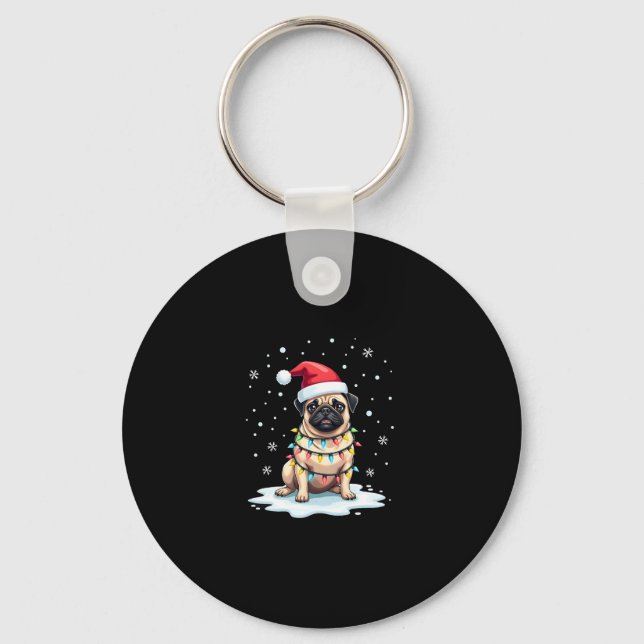 Chaveiro Pug Dog Christmas Men Women (1) (Frente)