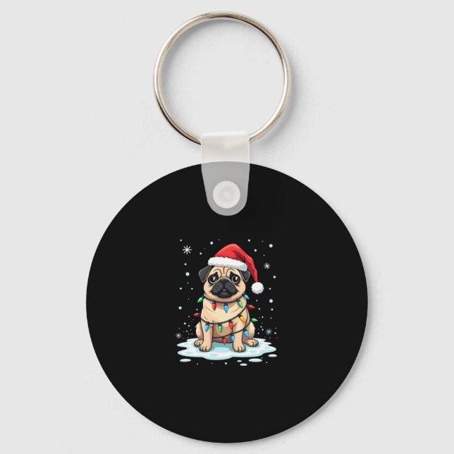 Chaveiro Pug Dog Christmas Men Women (2) (Frente)
