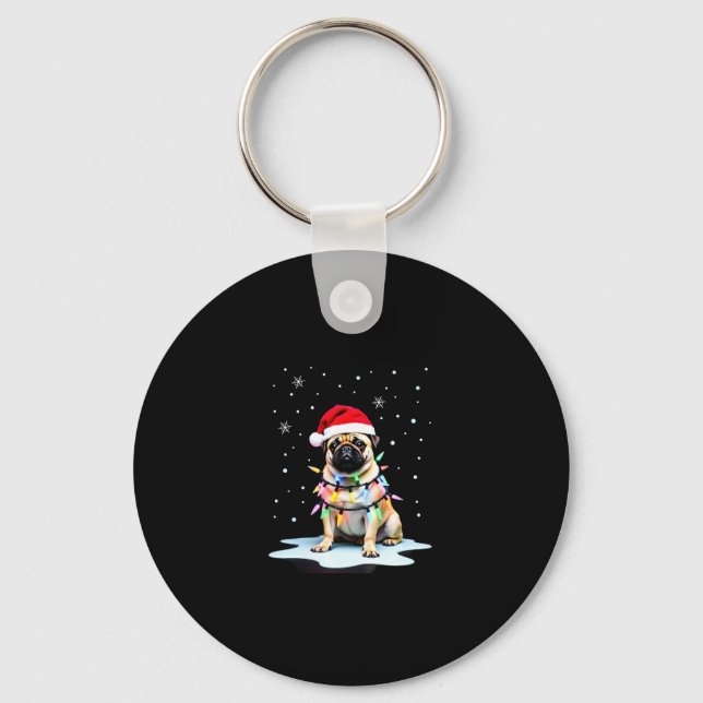 Chaveiro Pug Dog Christmas Men Women (3) (Frente)