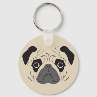 Chaveiro Pug Face Silhout