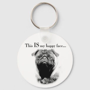 Chaveiro Pug Happy Face
