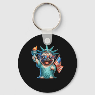 Chaveiro Pug Independence Day Pug Liberty