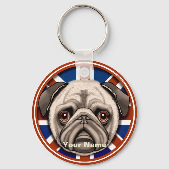 Chaveiro Pug Inglaterra (Frente)