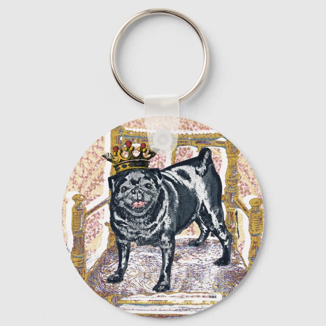 Chaveiro Pug King (Frente)