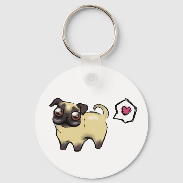 Chaveiro Pug Love (Frente)
