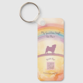 Chaveiro Pug Memorial Keychain with Music QR Code