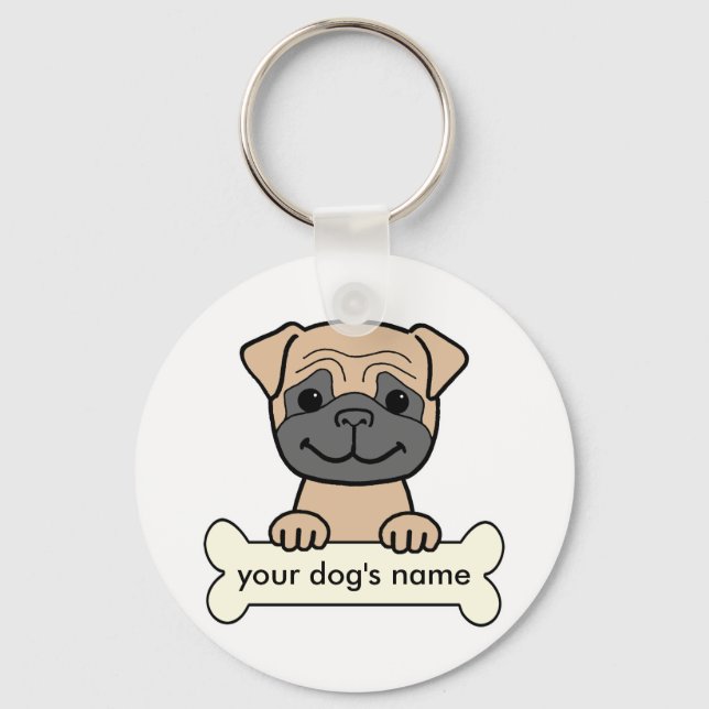 Chaveiro Pug Personalizado (Frente)