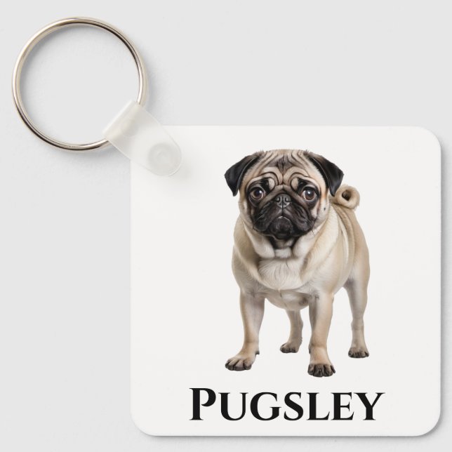 Chaveiro Pug Personalize (Frente)