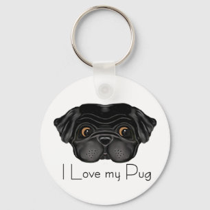 Chaveiro Pug preto