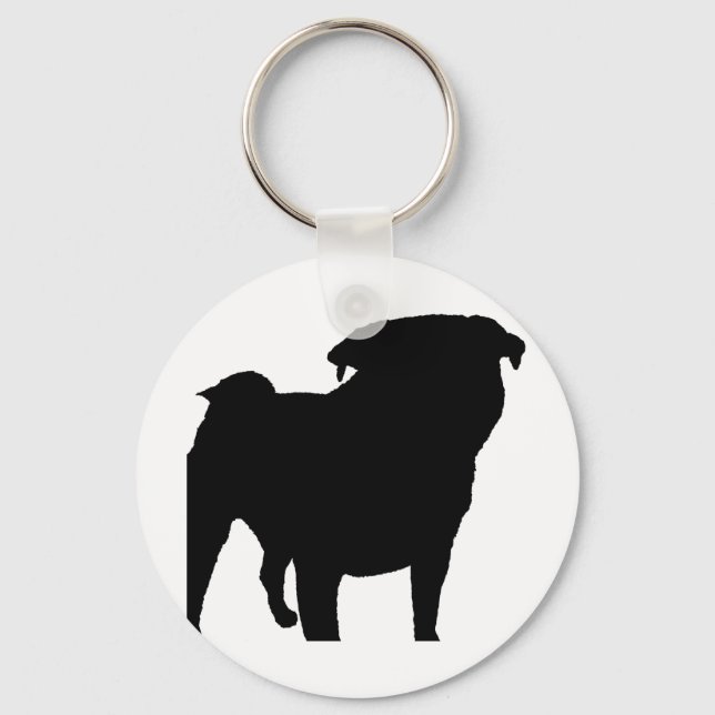 Chaveiro Pug Silhouette (Frente)