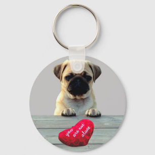 Chaveiro Pug Wishing Feliz dia de os namorados Keychains
