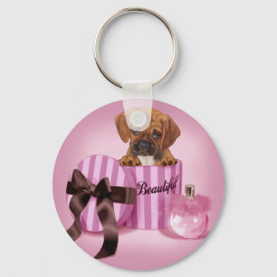 Chaveiro Puggle em Stripy Round Box