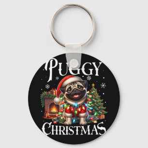 Chaveiro Puggy Natal Pug Xmas Pug Papai Noel Pug