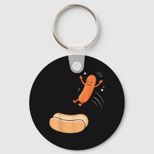Chaveiro Pulo do Cachorro-Quente Salsicha Divertida pula no